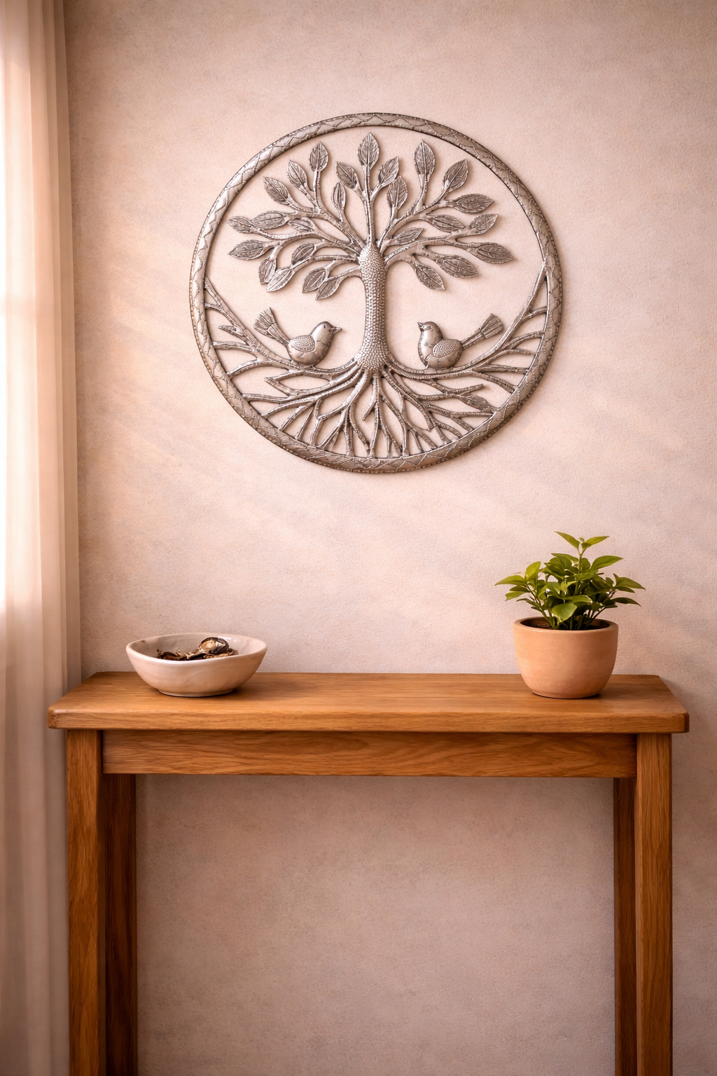 Haitian Tree of Life Metal Art - Round