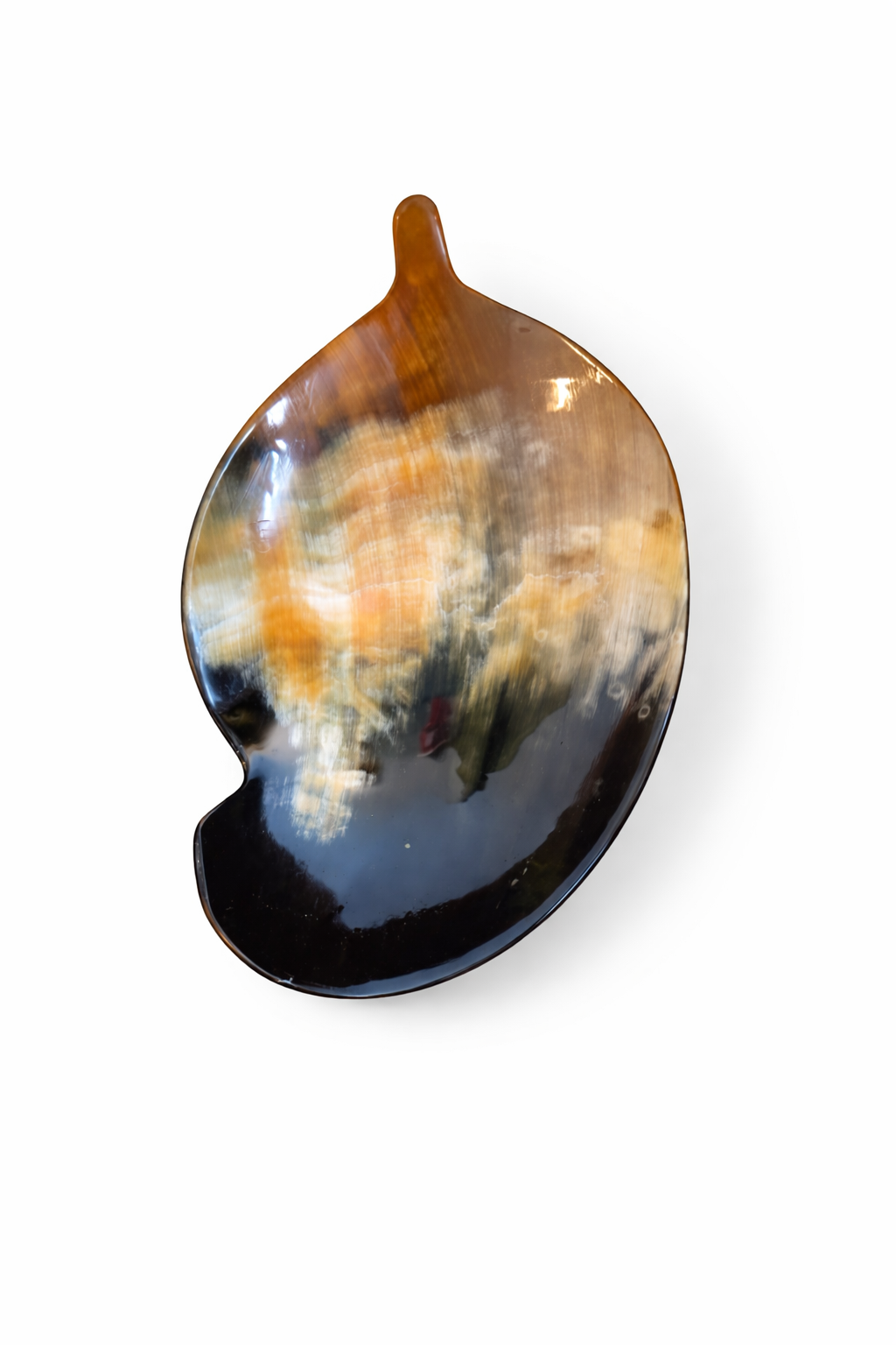 Amber Horn Leaf Spoon Rest