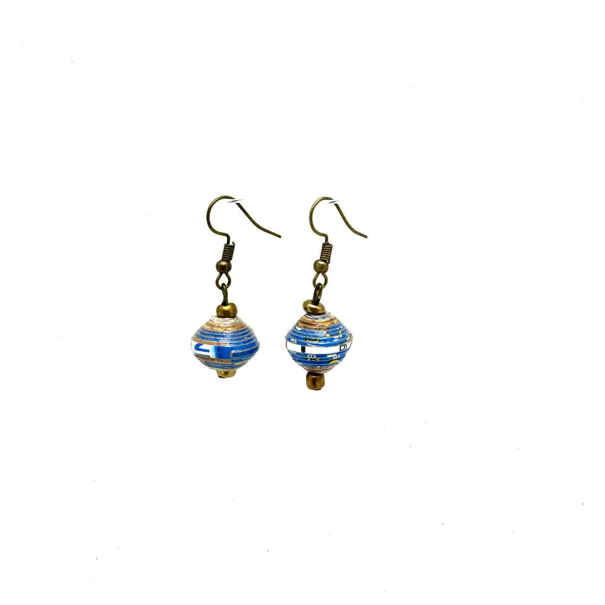 Cereal Box Bead Earrings- Blue Hues