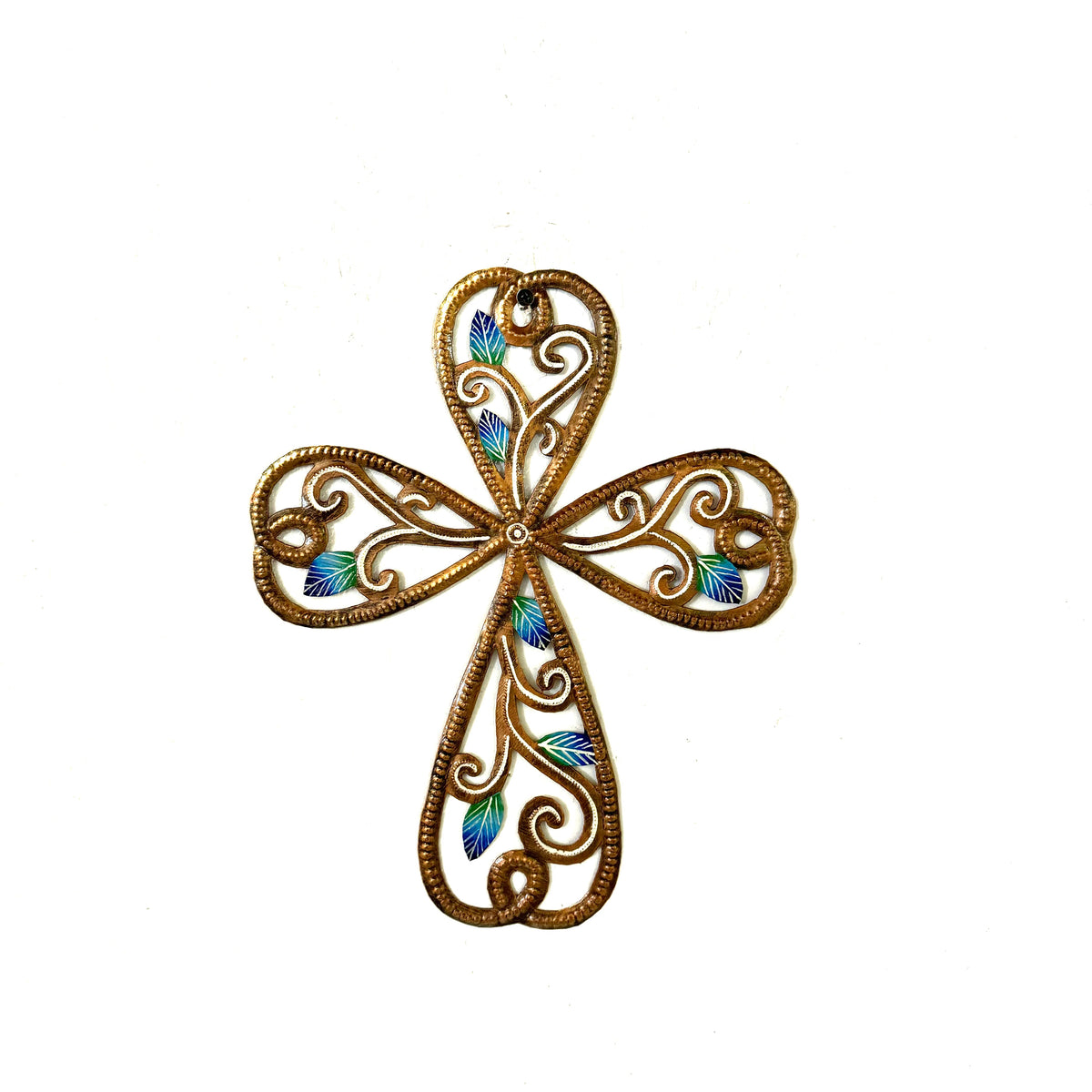 Bronze and Blue Cross 13" x 11"