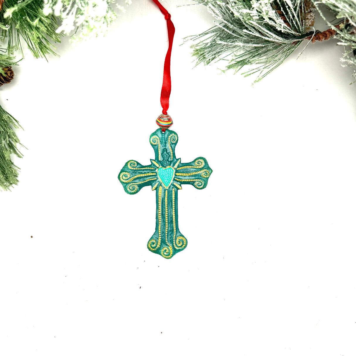 Green Cross Ornament