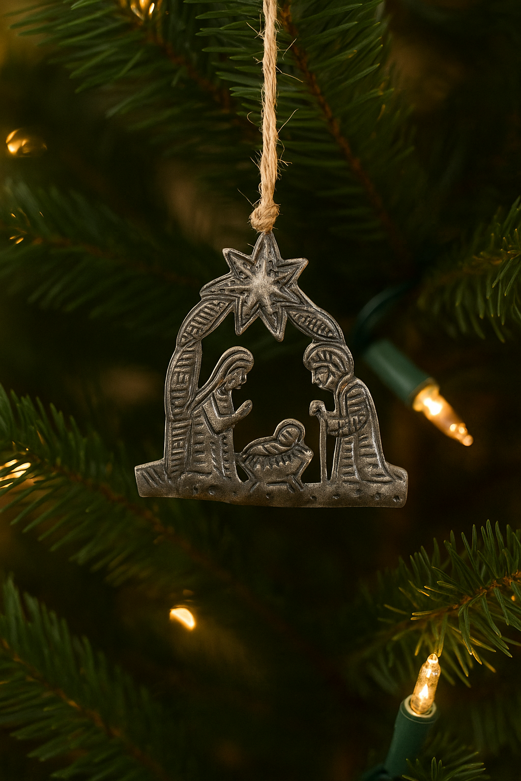 Haitian Handmade Nativity Steel Drum Ornament
