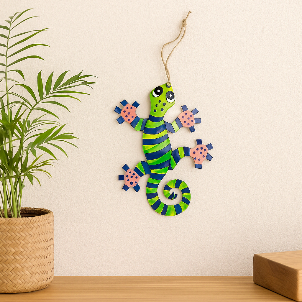 Little Gecko Ornament- Purple/Green