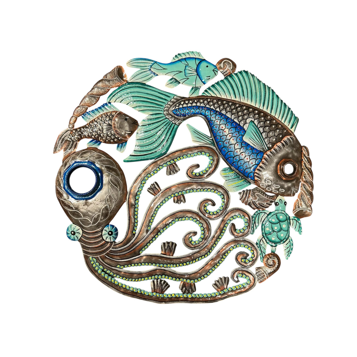 Oil Drum Top Fish and Octopus