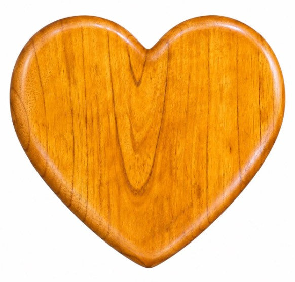 Heart-Shaped Wood & Horn Bowl – Handcrafted, 9" x 7"