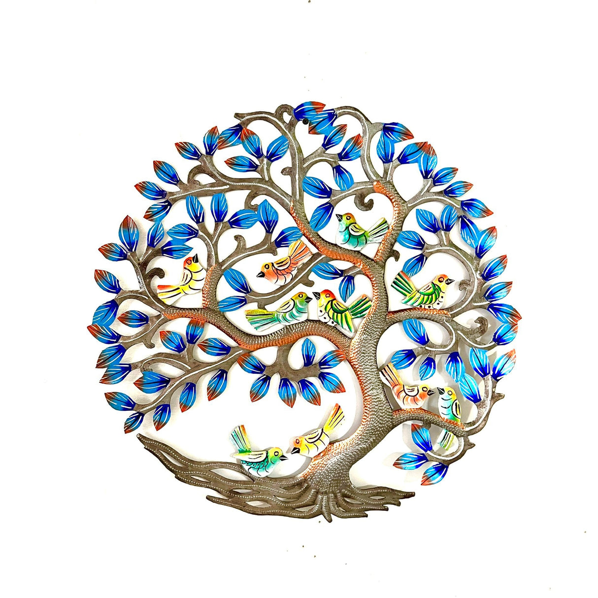 Electric Blue Birds in Tree