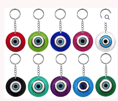 Handmade Acrylic Evil Eye Keychain - Turkish Eye Charm