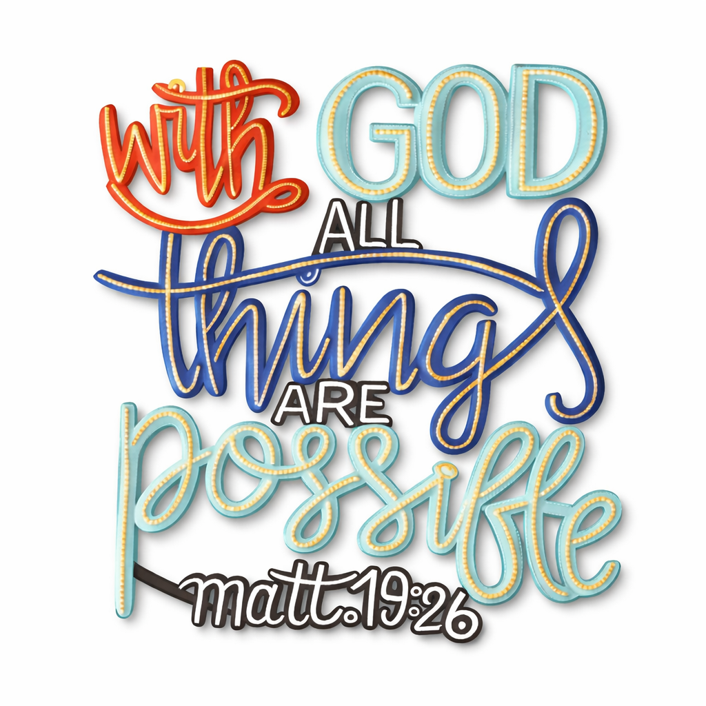 With God All Things Are Possible - Metal Art