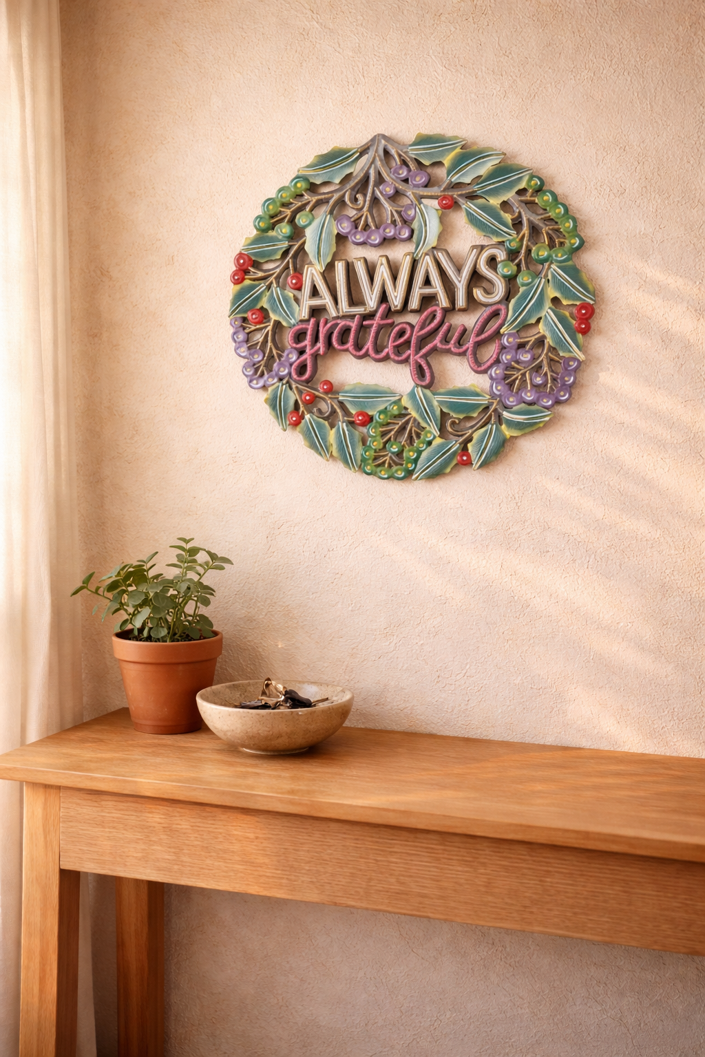 Always Grateful Metal Wreath