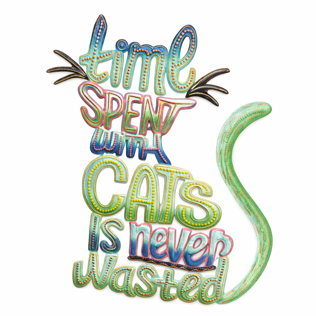 Cats Never Wasted Metal Art