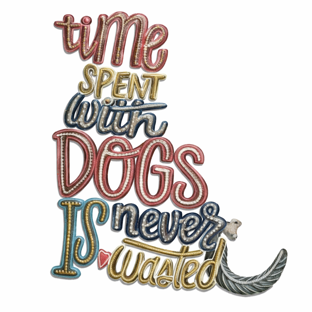 Time Spent With Dogs Is Never Wasted - Metal Wall Art