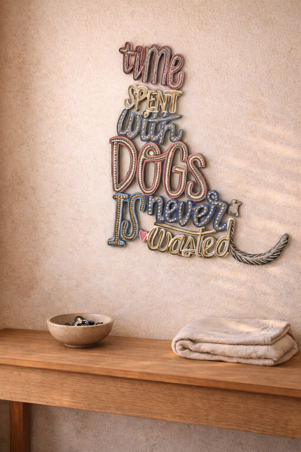 Time Spent With Dogs Is Never Wasted - Metal Wall Art