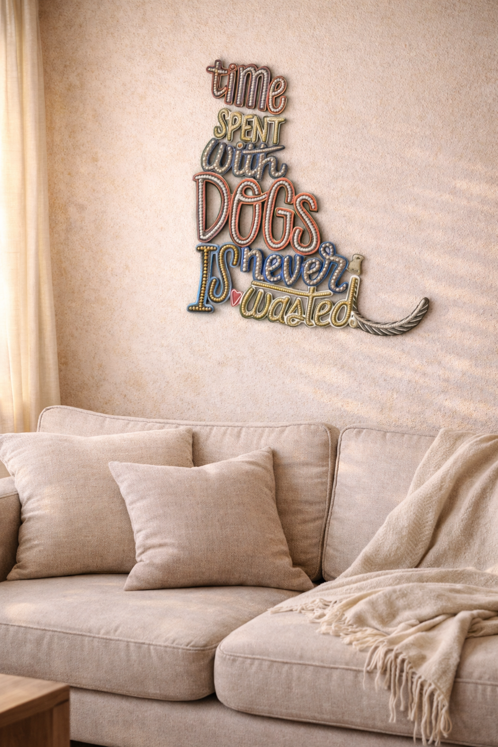 Time Spent With Dogs Is Never Wasted - Metal Wall Art