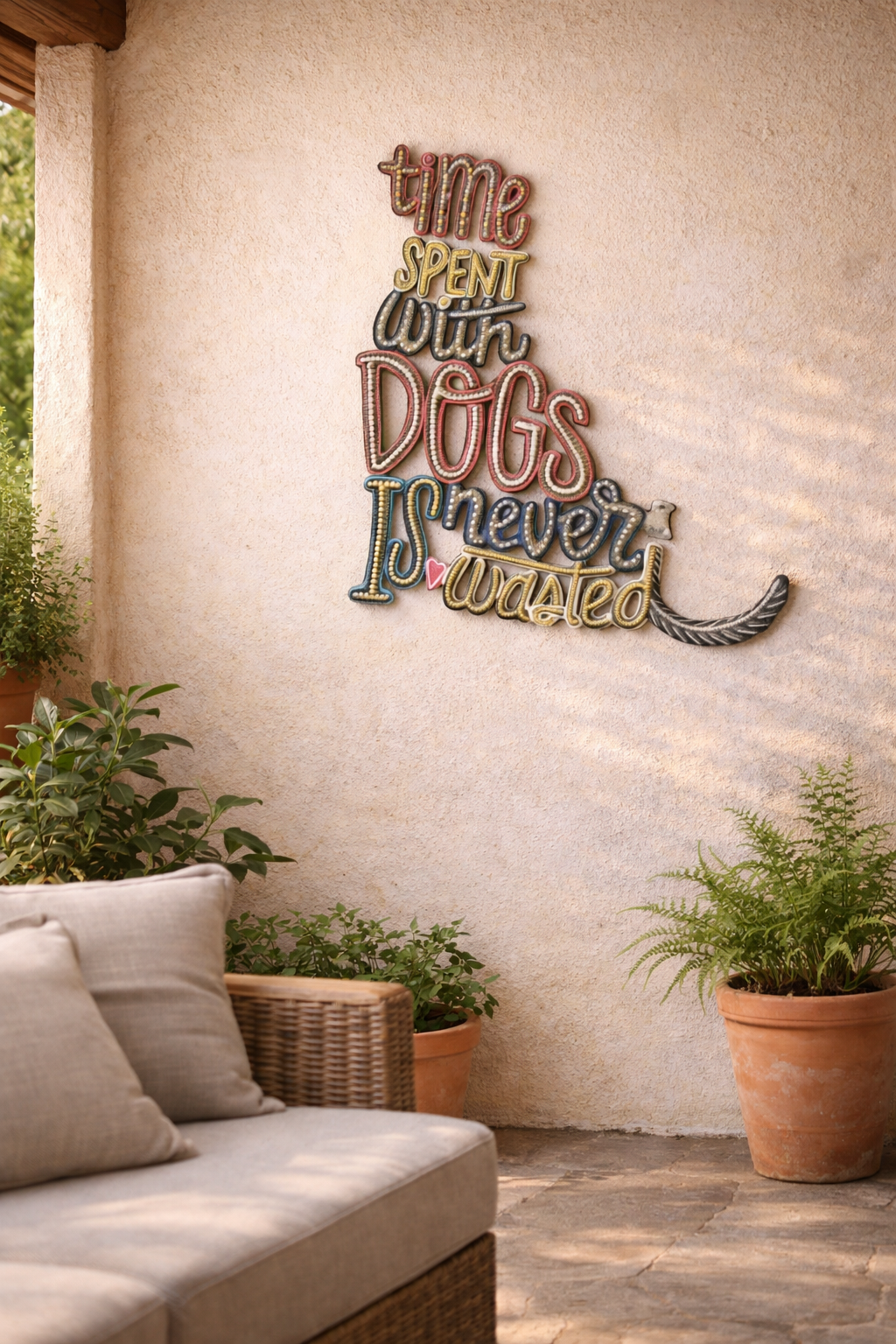 Time Spent With Dogs Is Never Wasted - Metal Wall Art