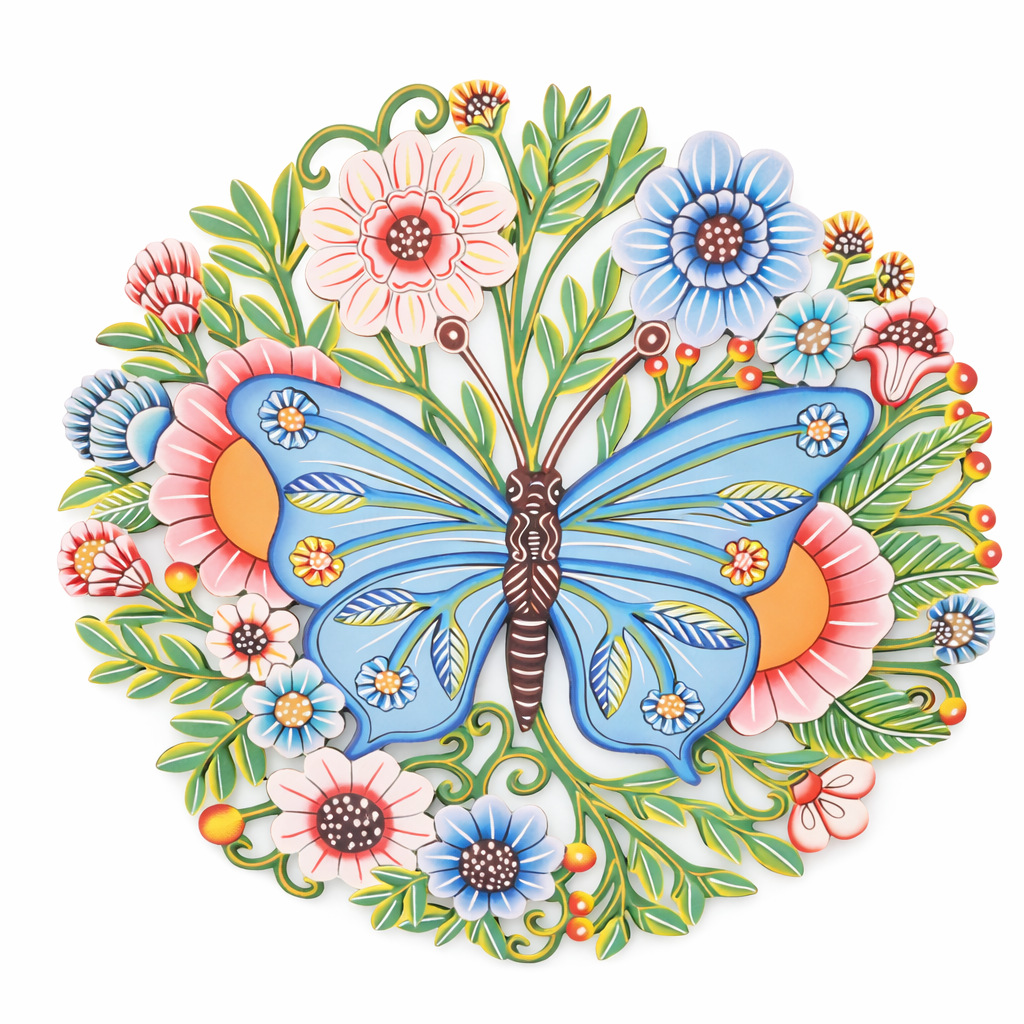 Butterfly Garden Metal Wall Art