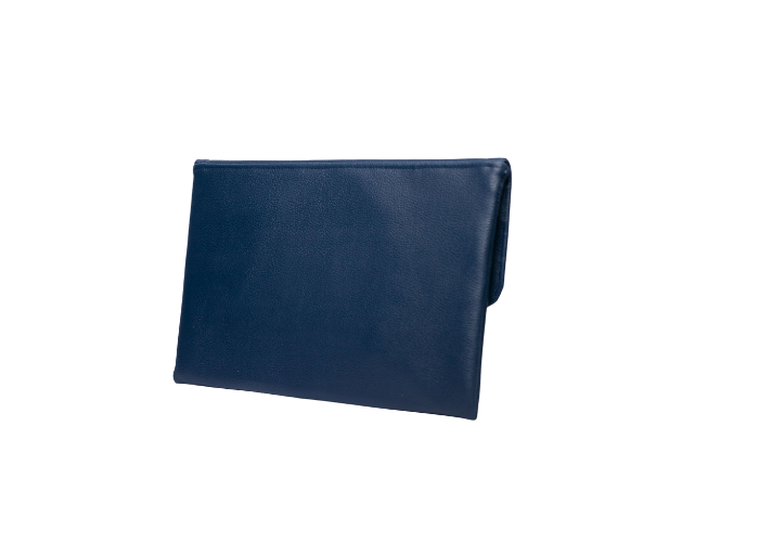 Dark Blue Handmade Women Clutch Purse Leather Envelop