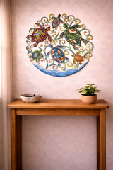 Large Floral Turtles Swimming