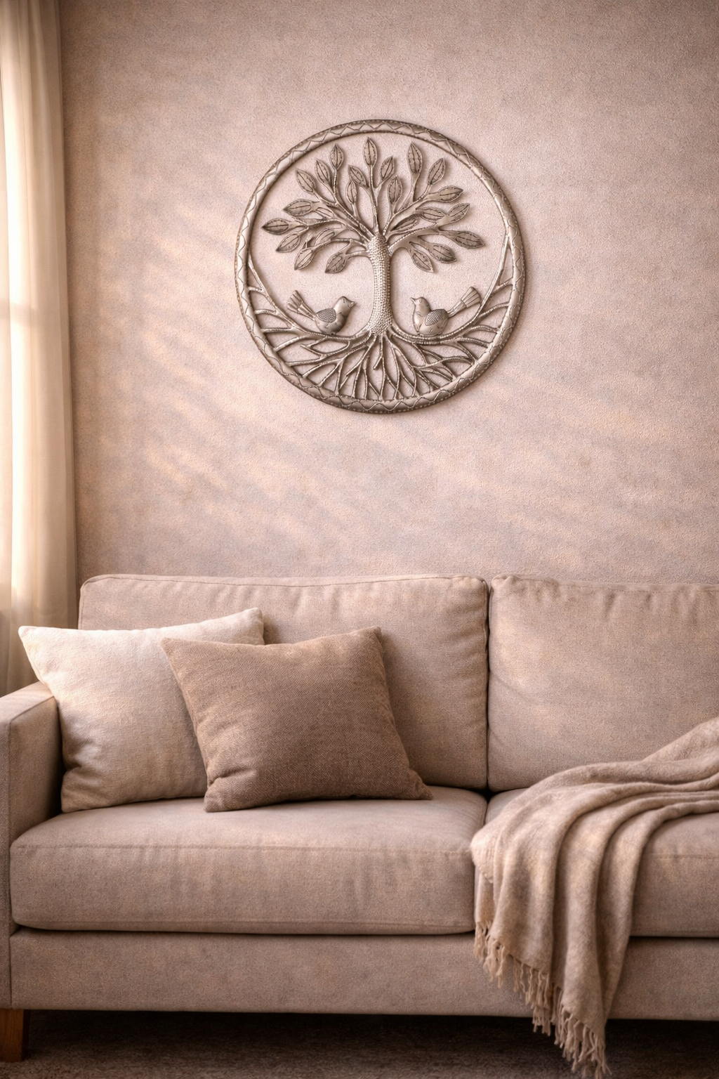 Haitian Tree of Life Metal Art - Round