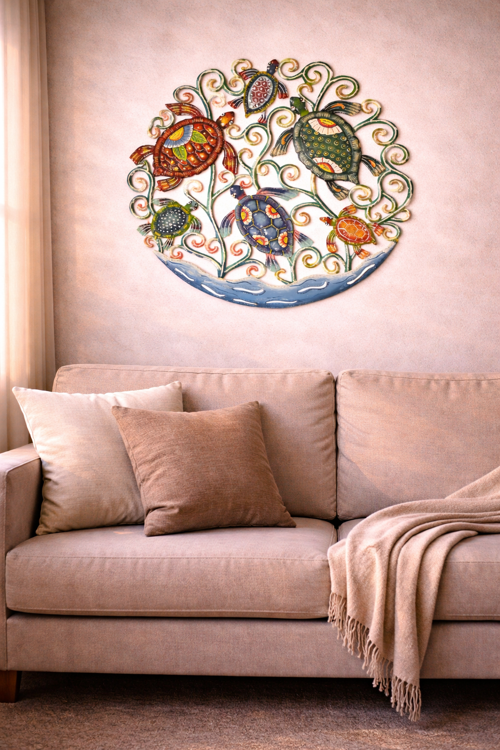 Large Floral Turtles Swimming