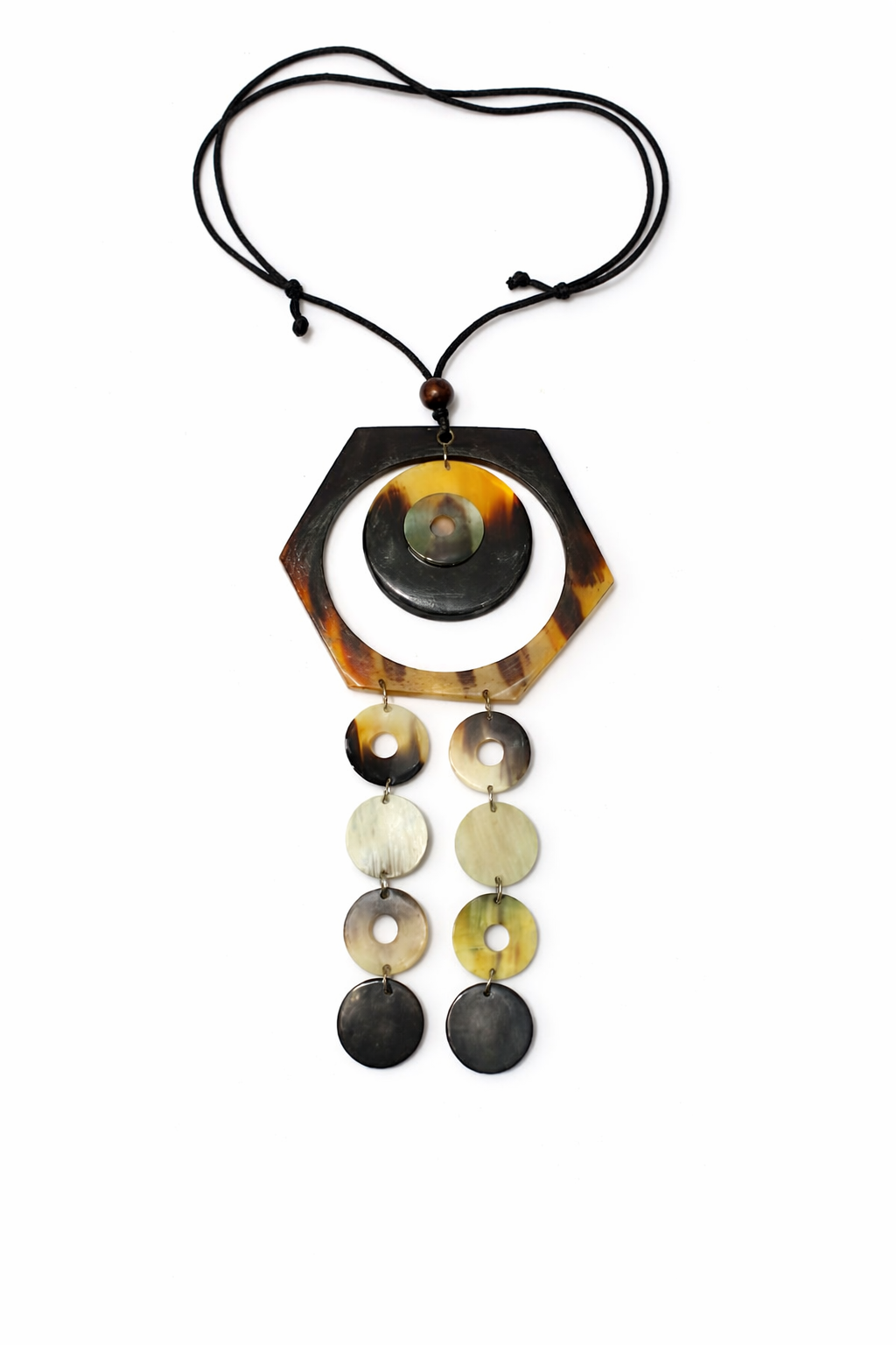 Horn Hexagon Cascade Necklace