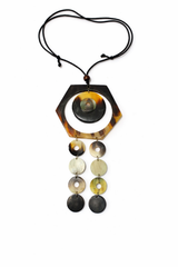 Horn Hexagon Cascade Necklace