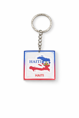 Haiti Map Resin Keychain