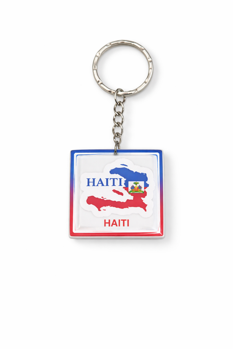 Haiti Map Resin Keychain