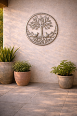 Haitian Tree of Life Metal Art - Round