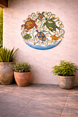 Large Floral Turtles Swimming