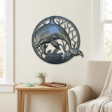 Dolphin Metal Wall Art – Handcrafted in Haiti, 11.5"
