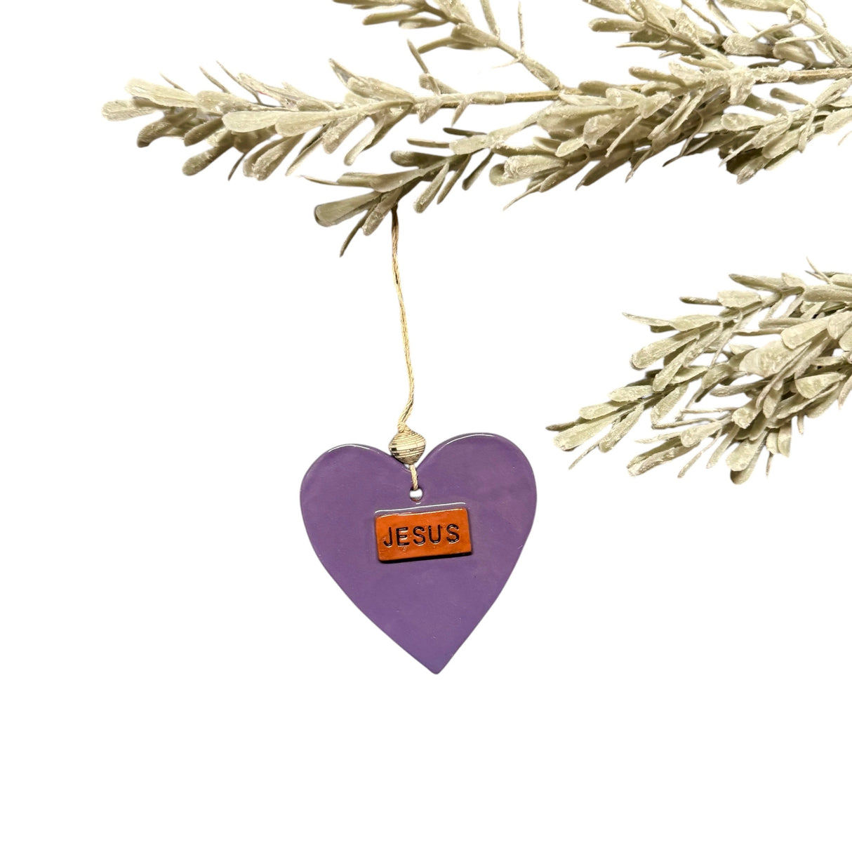 Ceramic Heart Ornament - Jesus