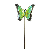 Light Green & Yellow Butterfly Garden Stake, 25″ × 9.5″ | Handmade Haitian Steel Art