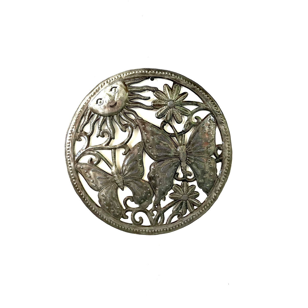 Sun and Butterflies- Natural Steel
