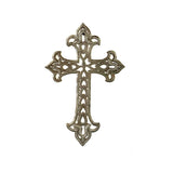 Ornate Metal Wall Cross, Handmade Haitian Steel Drum Art, 18" x 12"