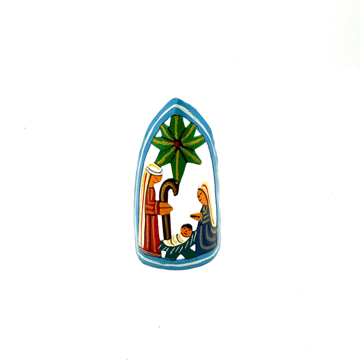 Pointed Standing Nativity- Blue