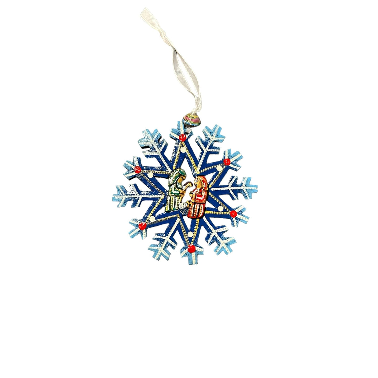 Snowflake Nativity Ornament- Blue
