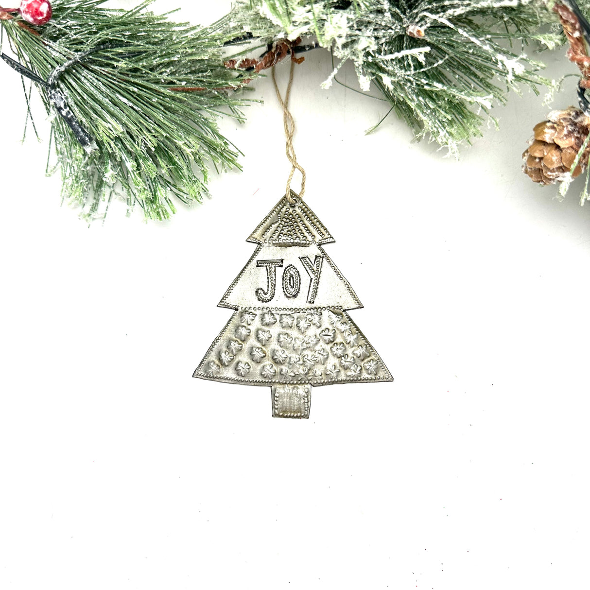 Rustic Natural Joy Tree Ornament