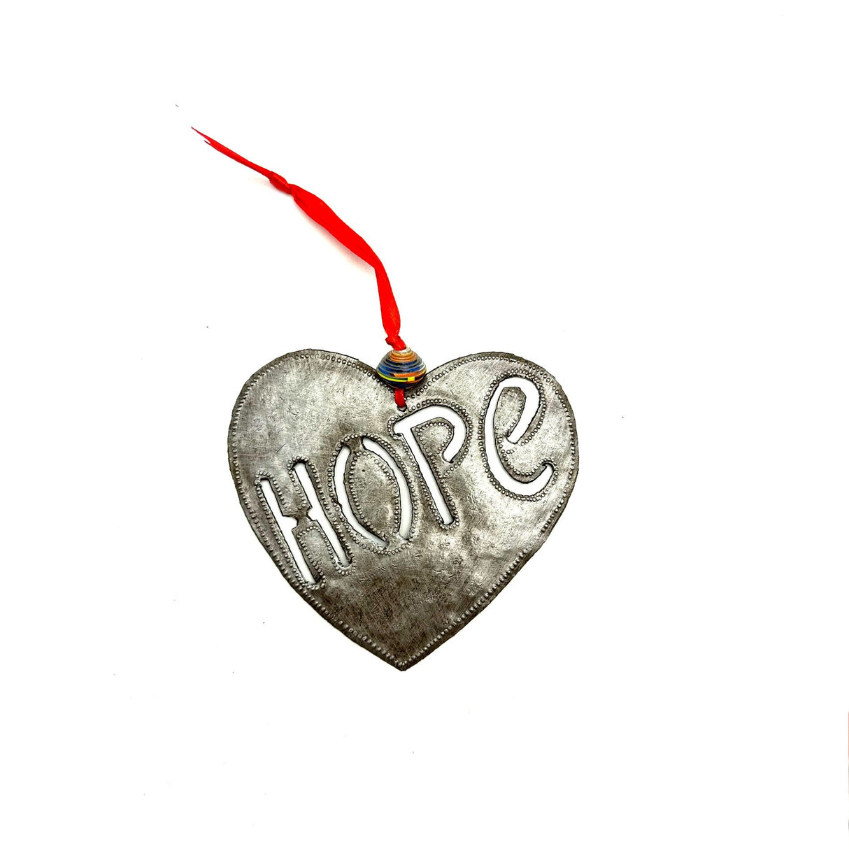 Rustic Natural Hope Heart Ornament