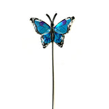 Blue Purple Butterfly Garden Stake, 25" x 9.5"