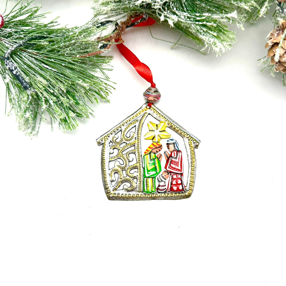 Little House Painted Nativity Ornament