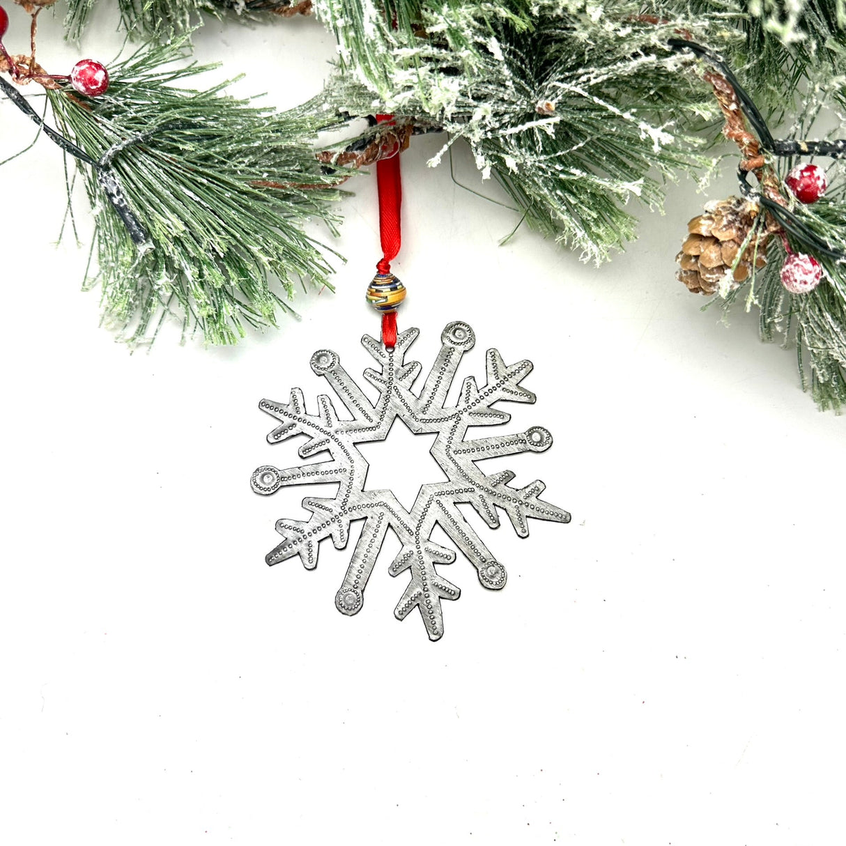 Rustic Metal Snowflake Ornament