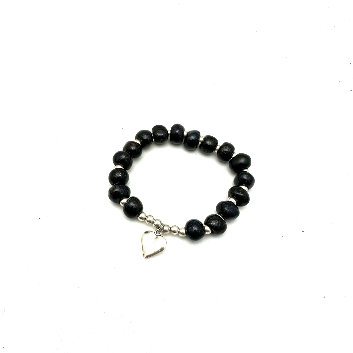 Heart Charm Bracelet- Black