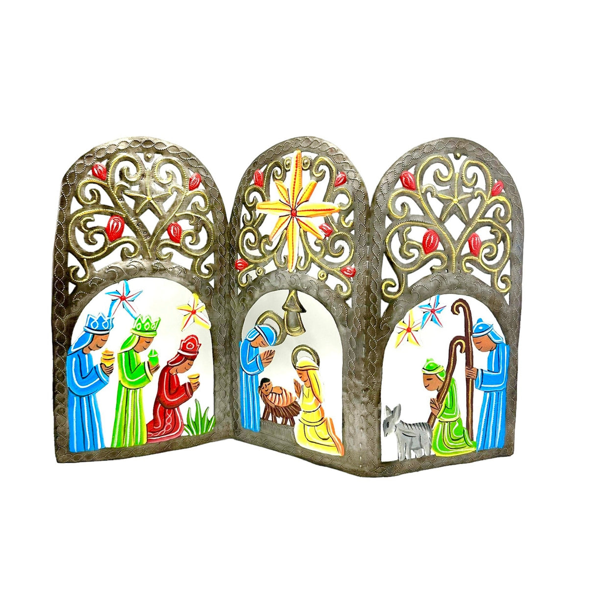 Folded Large Painted Nativity