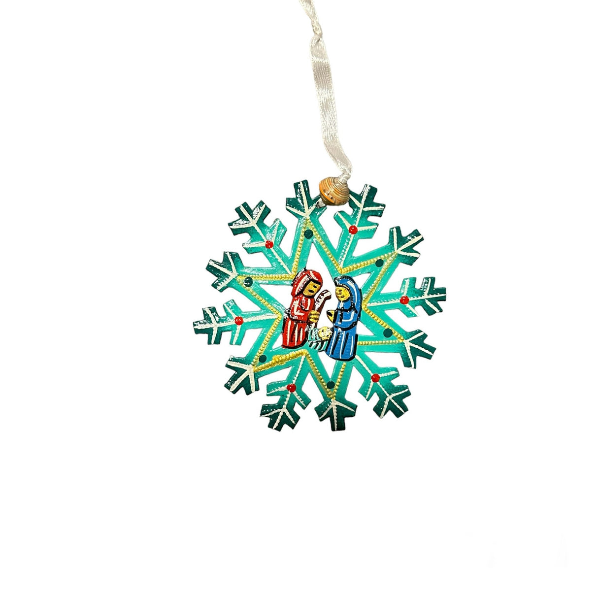 Snowflake Nativity Ornament- Turquoise