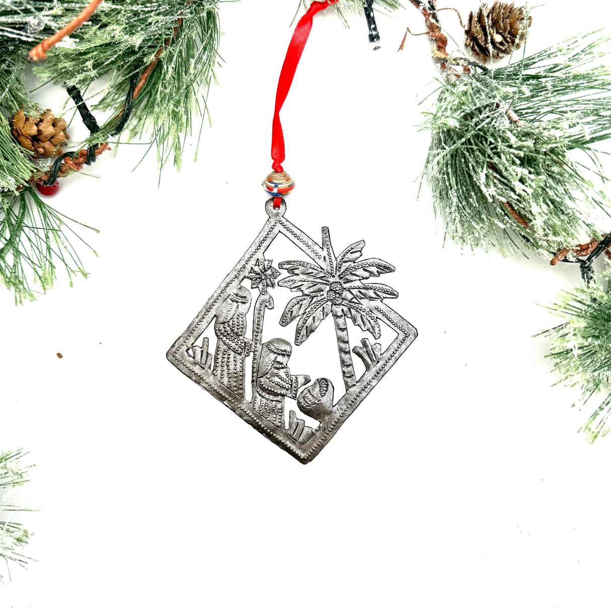 Diamond Palm Nativity Ornament