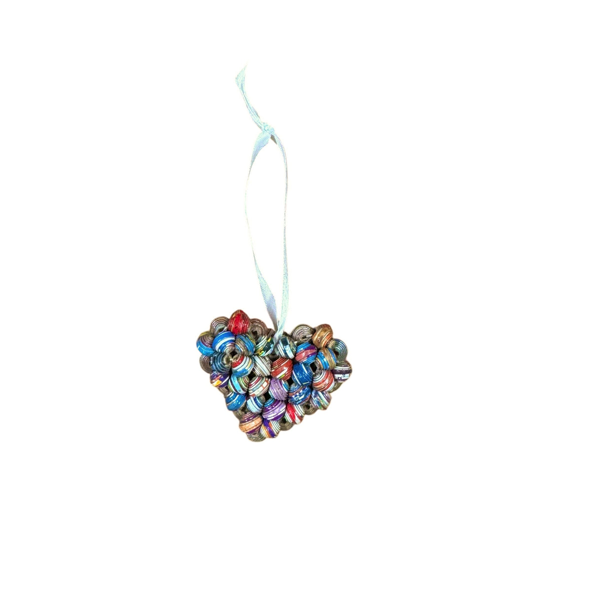 Cereal Box Bead Heart Ornament