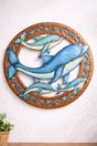 Handcrafted Haitian metal dolphin wall art 23 inch coastal beach house decor made from recycled steel