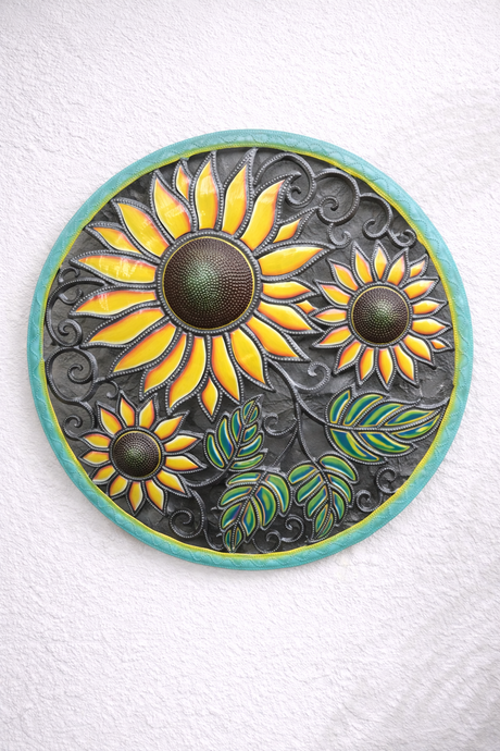 Recycled Steel Sunflower Art