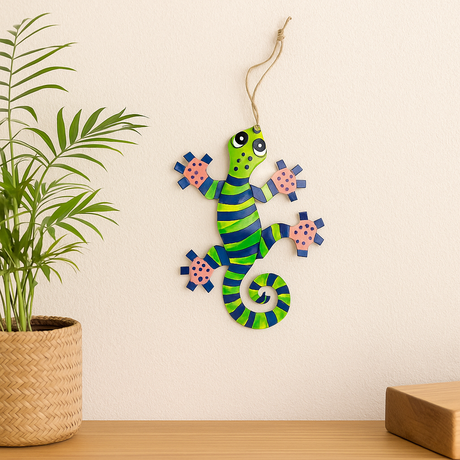 Little Gecko Ornament- Purple/Green