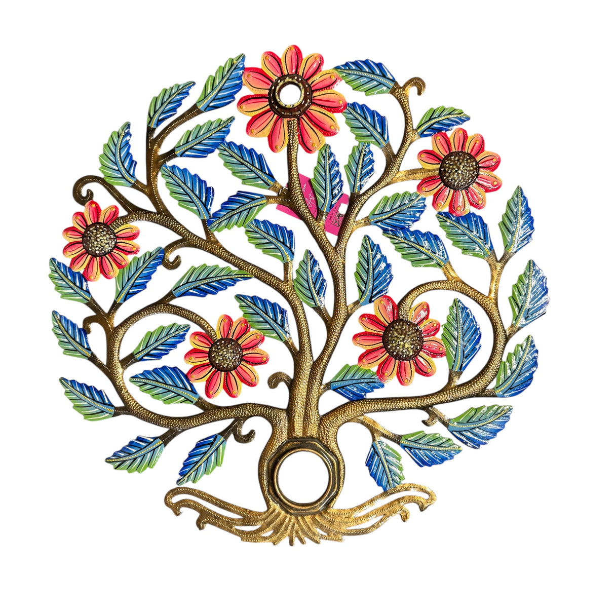 Blooming Flowers Tree of Life Oil Drum Top